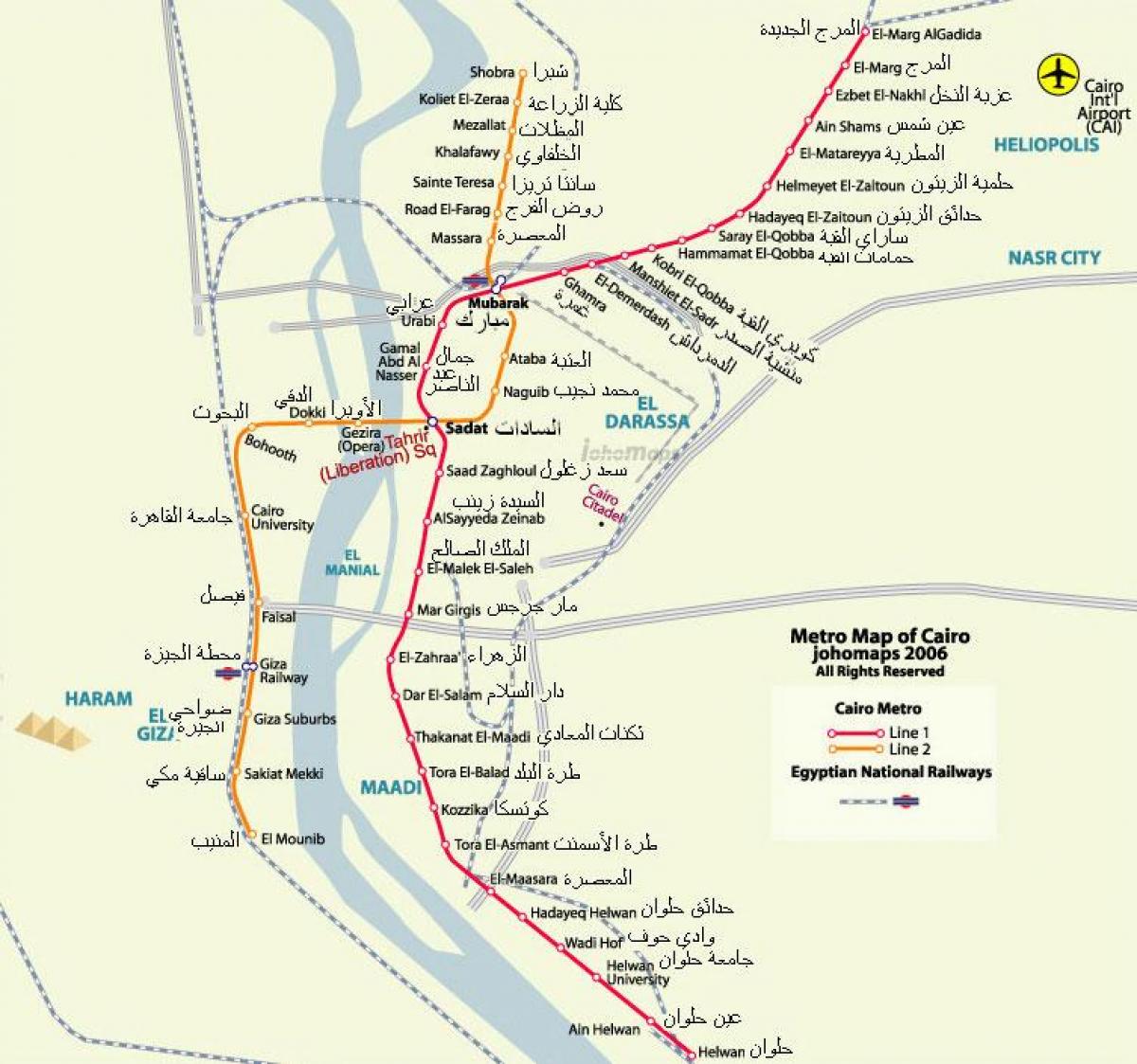 2016 Kahire metro haritası 