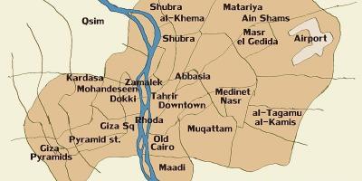 Kahire harita ve çevresinde
