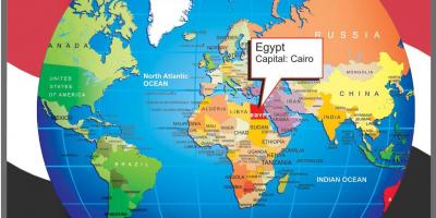 Dünya haritası üzerinde Kahire konumu 